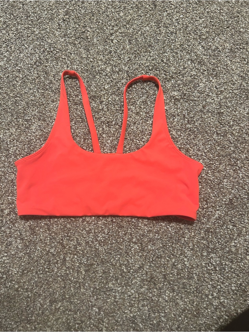 Vuori S Coral Yosemite Sports Bralette Workout Athleisure Athletic Bright Straps